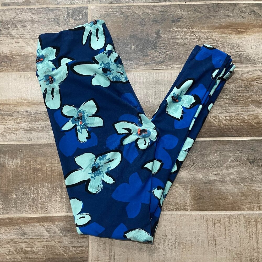 LuLaRoe leggings OS - Floral Blue LuLaRoe leggings